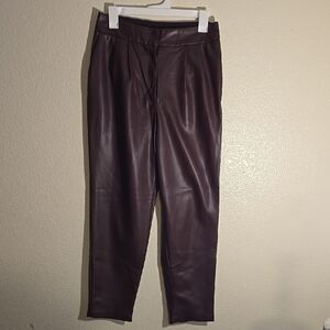 Express Stylish Maroon Leather Pants